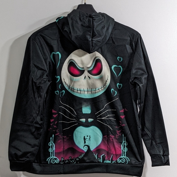 NEW The Nightmare BeforeChristmas Women's Jack Skellington Hoodie, Size Large - Picture 2 of 5